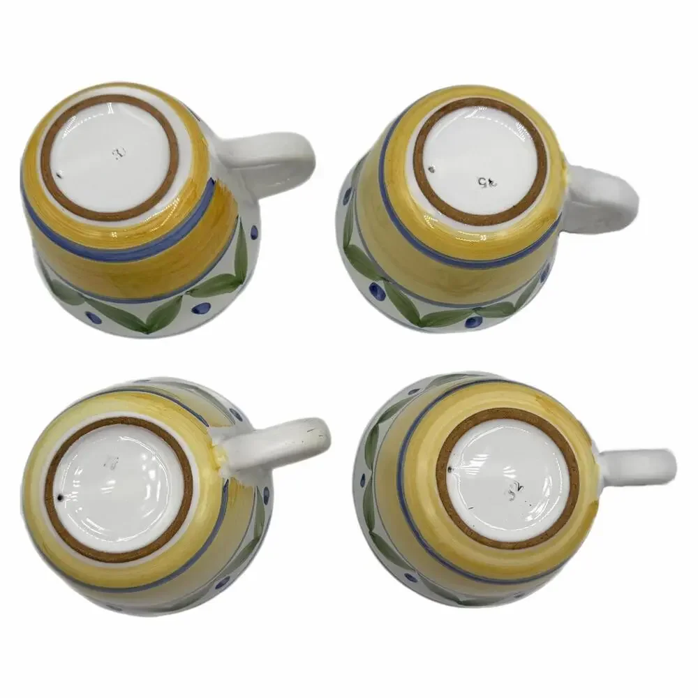 Set of 4 Williams Sonoma Marisol Large Tea Cup / Coffee Mugs